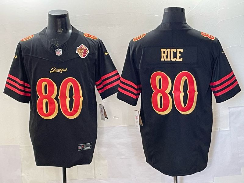 Men 2025 San Francisco 49ers #80 Rice black 5th generation Nike Limited NFL Jersey style  0016->san francisco 49ers->NFL Jersey